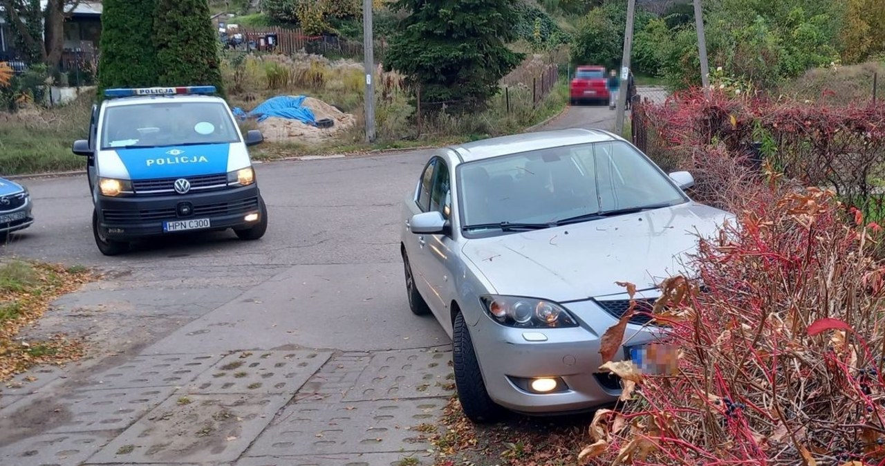 Upił się, wjechał w płot i schował się w krzakach