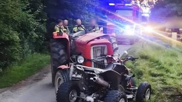 czołowe zderzenie traktora z quadem. tragiczny wypadek w małopolsce