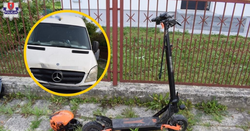 10 latek na hulajnodze wymusił pierwszeństwo. chłopiec trafił do szpitala