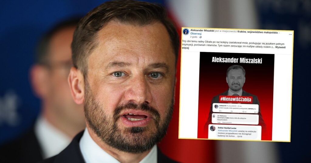 aleksander miszalski pokazał groźby śmierci. "kula w łeb"