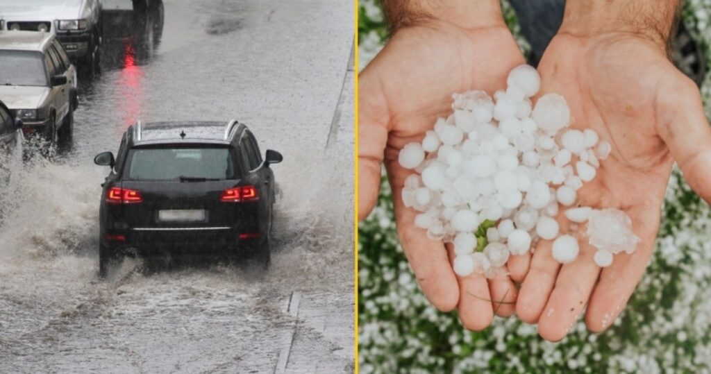 potężne burze nad małopolską. duży grad, ulewy i zalane posesje