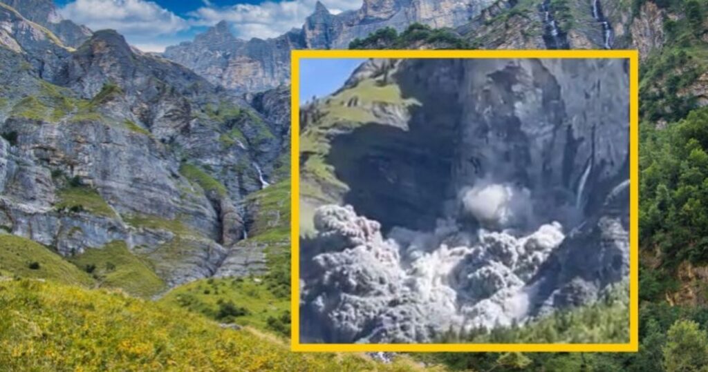 gigantyczne osuwisko w alpach: 12 000 metrów sześciennych skał runęło w dolinę