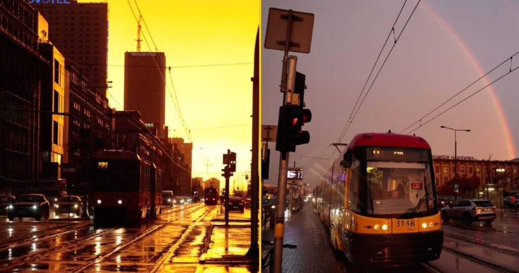 Powalone drzewa i oderwana elewacja. Burza przeszła przez Warszawę powalone drzewa i oderwana elewacja. burza przeszła przez warszawę